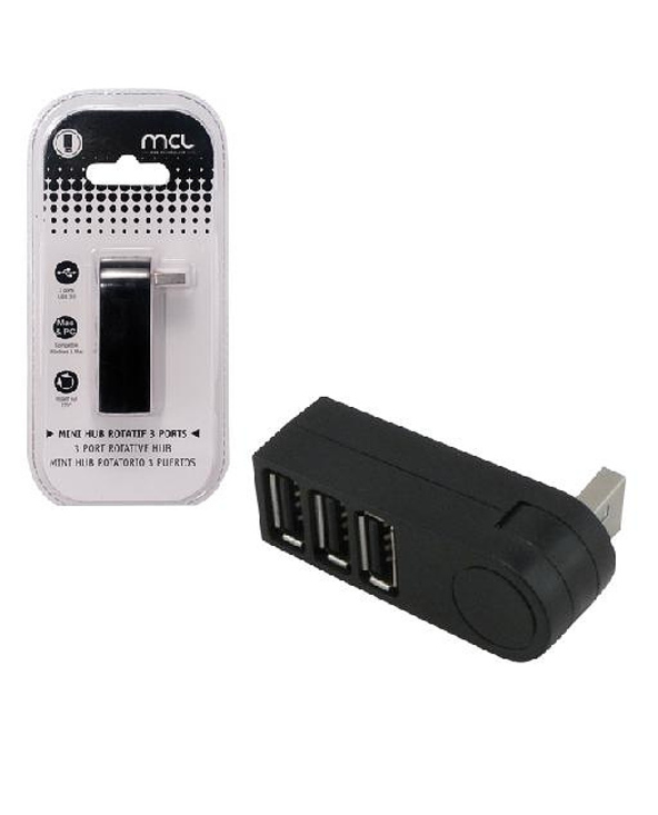 MCL USB2-M103 hub & concentrateur USB 2.0 Noir