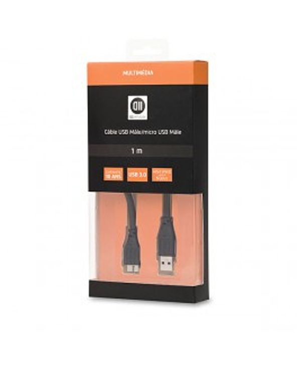 D2 Diffusion D2MICROUSB3100 câble USB 1 m USB 3.2 Gen 1 (3.1 Gen 1) USB A Micro-USB B Noir