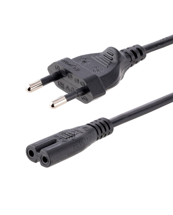 StarTech.com Cordon d'alimentation bipolaire standard EU vers C7 de 1m pour ordinateur portable - M/F - Noir