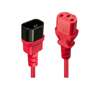 Lindy 30477 câble électrique Noir, Rouge 1 m Coupleur C14 Coupleur C13