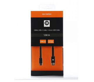 D2 Diffusion D2USBCMICUSB150 câble USB 1,5 m USB C Micro-USB A Noir
