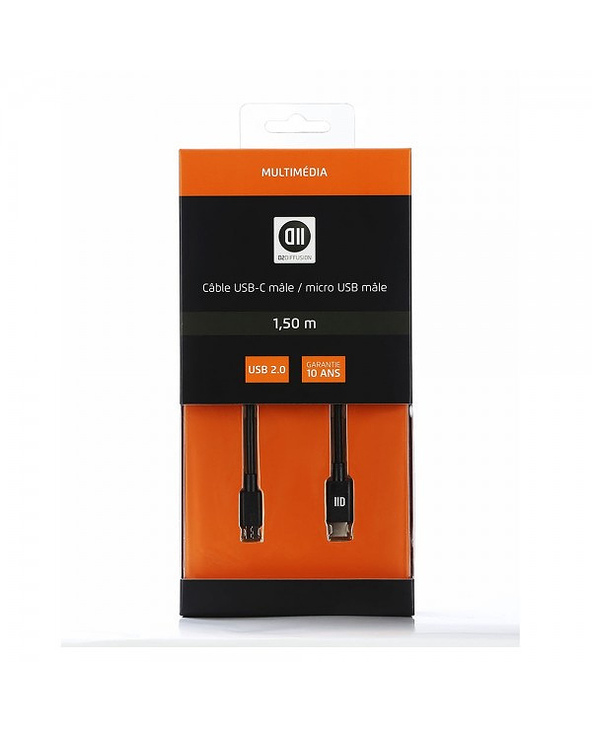 D2 Diffusion D2USBCMICUSB150 câble USB 1,5 m USB C Micro-USB A Noir
