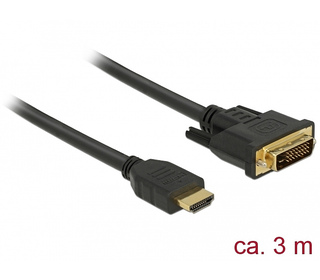 DeLOCK 85655 câble vidéo et adaptateur 3 m HDMI Type A (Standard) DVI Noir