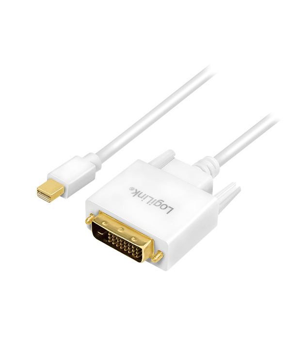 LogiLink CV0137 câble vidéo et adaptateur 1,8 m Mini DisplayPort DVI Blanc