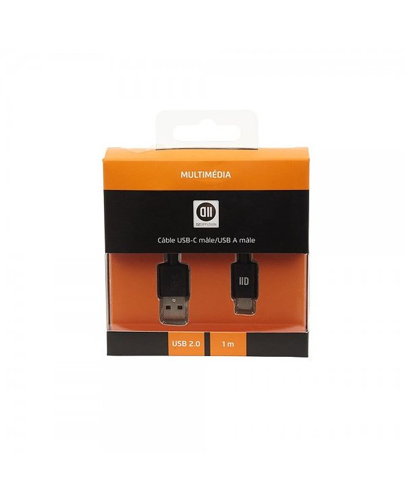 D2 Diffusion D2USBCUSBM100 câble USB 1 m USB 2.0 USB C USB A Noir