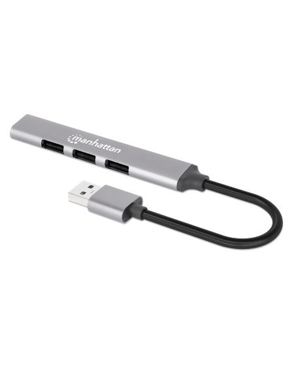 Manhattan 168427 hub & concentrateur USB 3.2 Gen 1 (3.1 Gen 1) Type-A 5000 Mbit/s Gris
