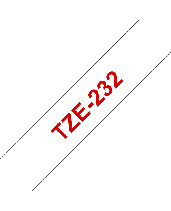 Brother TZE-232 ruban d'étiquette Rouge sur blanc