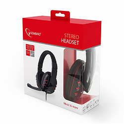 Gembird GHS-402 écouteur/casque Avec fil Arceau Jouer Noir