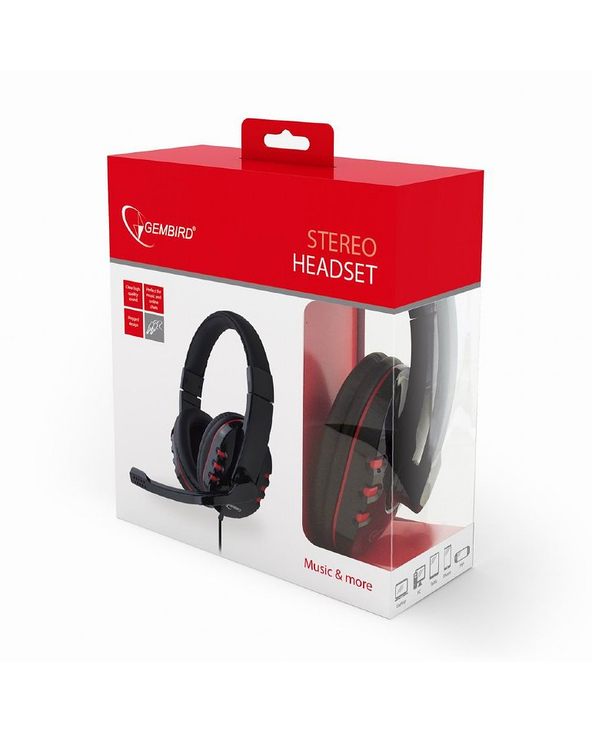 Gembird GHS-402 écouteur/casque Avec fil Arceau Jouer Noir