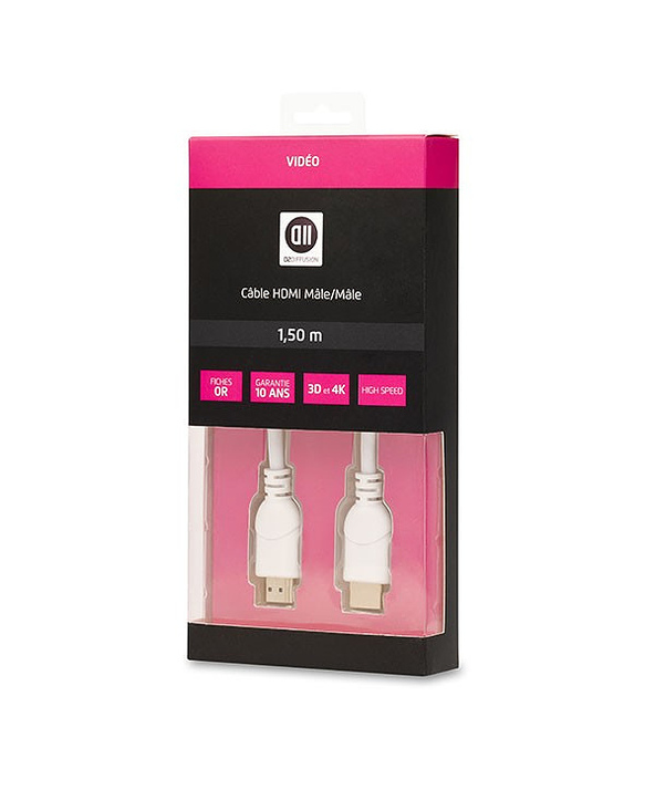 D2 Diffusion D2HDMI150B câble HDMI 1,5 m HDMI Type A (Standard) Blanc