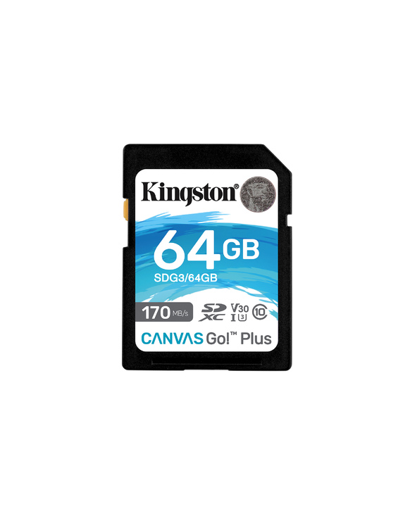 Kingston Technology Carte SDXC Canvas Go Plus 170R C10 UHS-I U3 V30 de 64 Go
