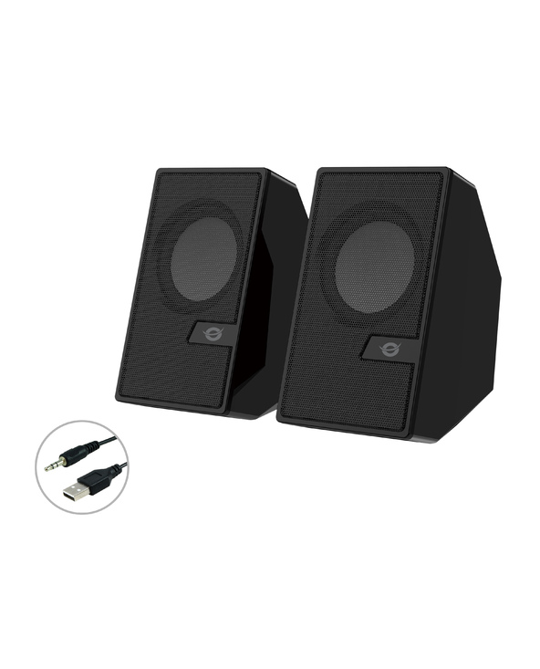 Conceptronic BJORN02B haut-parleur 2-voies Noir Avec fil &sans fil 6 W