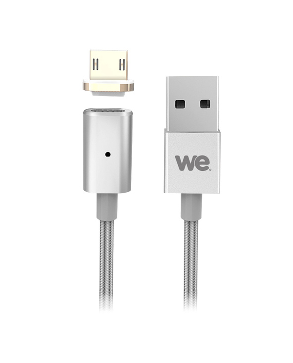 WE WEUSBMICROMAG100A câble USB 1 m USB A Micro-USB A Argent