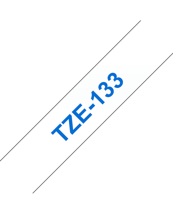 Brother TZE-133 ruban d'étiquette Bleu sur transparent