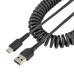 StarTech.com Câble USB vers USB-C de 1m - Cordon USB USB-C Enroulé à Usage Intensif - Câble USB-A vers USB-C en Fibre Aramide Ro