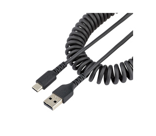 StarTech.com Câble USB vers USB-C de 1m - Cordon USB USB-C Enroulé à Usage Intensif - Câble USB-A vers USB-C en Fibre Aramide Ro