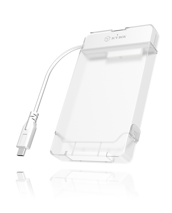 ICY BOX IB-AC703-C Boîtier disque dur/SSD Translucide, Blanc 2.5"