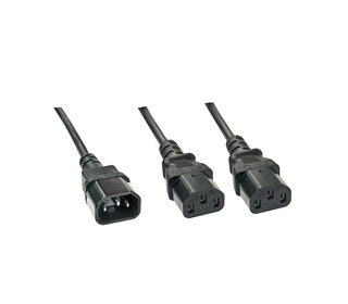 Lindy 30363 câble électrique Noir 1 m Coupleur C14 Coupleur 2 x C13