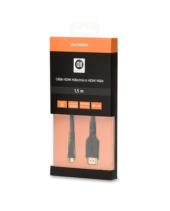D2 Diffusion D2MICROHDMI150MU câble HDMI 1,5 m HDMI Type C (Mini) HDMI Type A (Standard) Noir