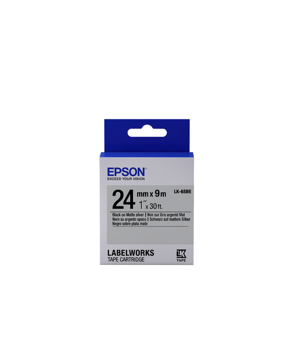 Epson LK-6SBE - Mat - Noir sur Argent Mat - 24mmx9m