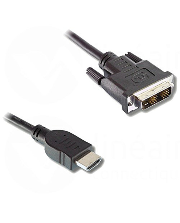 Lineaire VHD30D câble vidéo et adaptateur 2 m DVI-D HDMI Type A (Standard) Noir