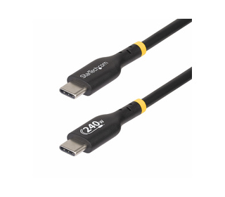 StarTech.com Câble de Recharge USB-C de 2m, Cordon USB-C Certifié USB-IF, 240W PD EPR, Câble Chargeur USB 2.0 Type-C pour Ordina