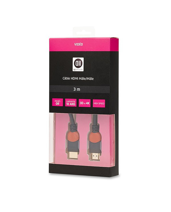 D2 Diffusion D2HDMI300 câble HDMI 3 m HDMI Type A (Standard) Noir