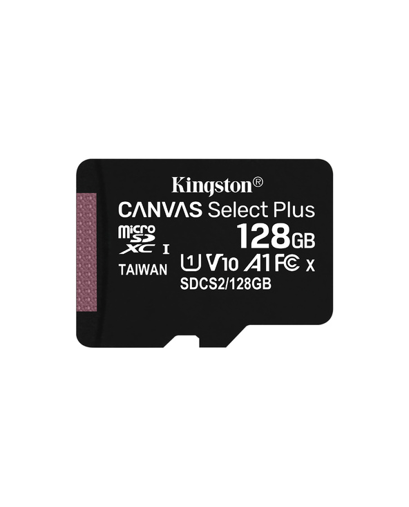 Kingston Technology Carte micSDXC Canvas Select Plus 100R A1 C10 de 128 Go sans ADP