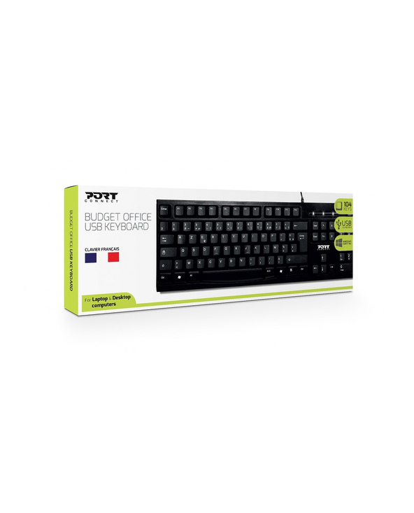 Port Designs 900753 clavier Bureau USB AZERTY Français Noir