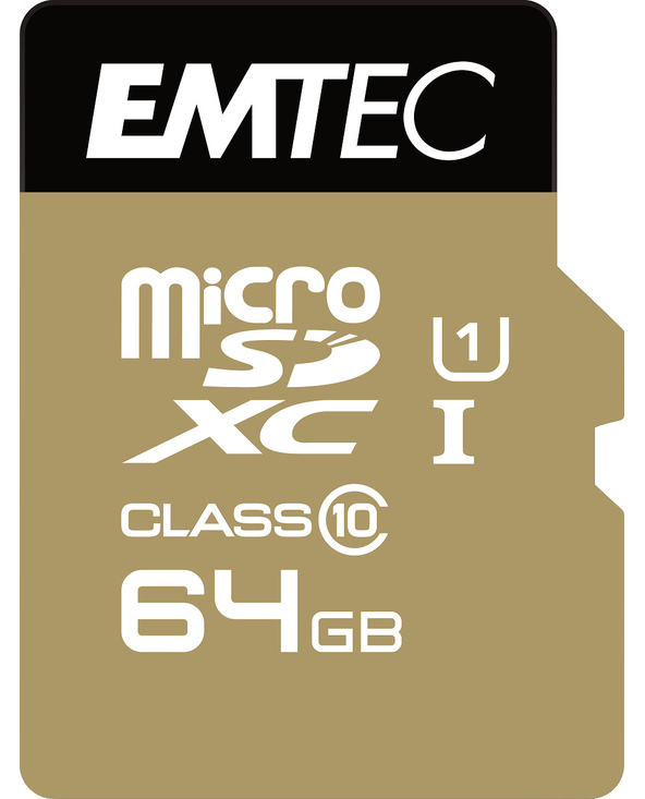 Emtec microSDXC 64GB Class10 Gold+ mémoire flash