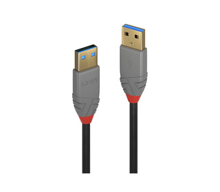 Lindy 36753 câble USB 3 m USB 3.2 Gen 1 (3.1 Gen 1) USB A Noir, Gris