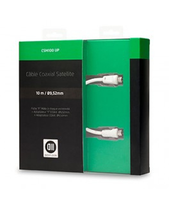 D2 Diffusion D2SAT1000 câble coaxial 10 m SAT Blanc