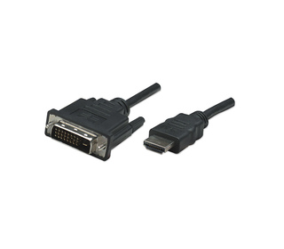 Manhattan 322782 câble vidéo et adaptateur 1 m HDMI Type A (Standard) DVI-D Noir