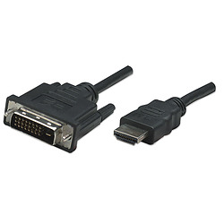 Manhattan 322782 câble vidéo et adaptateur 1 m HDMI Type A (Standard) DVI-D Noir
