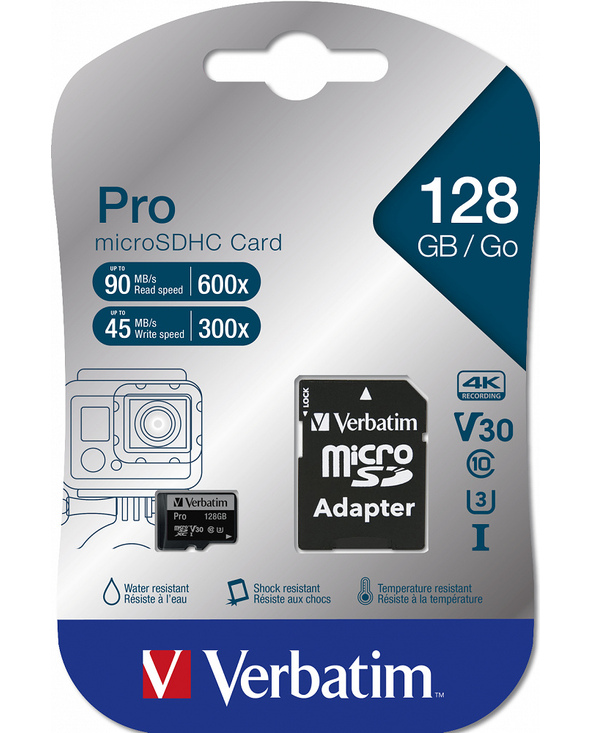 Verbatim Pro 128 Go MicroSDXC UHS-I Classe 10