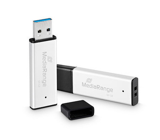 MediaRange MR1901 lecteur USB flash 64 Go USB Type-A 3.2 Gen 1 (3.1 Gen 1) Noir, Argent