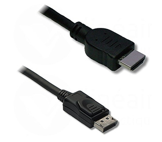 Lineaire VHD74C câble vidéo et adaptateur DisplayPort HDMI Type A (Standard) Noir