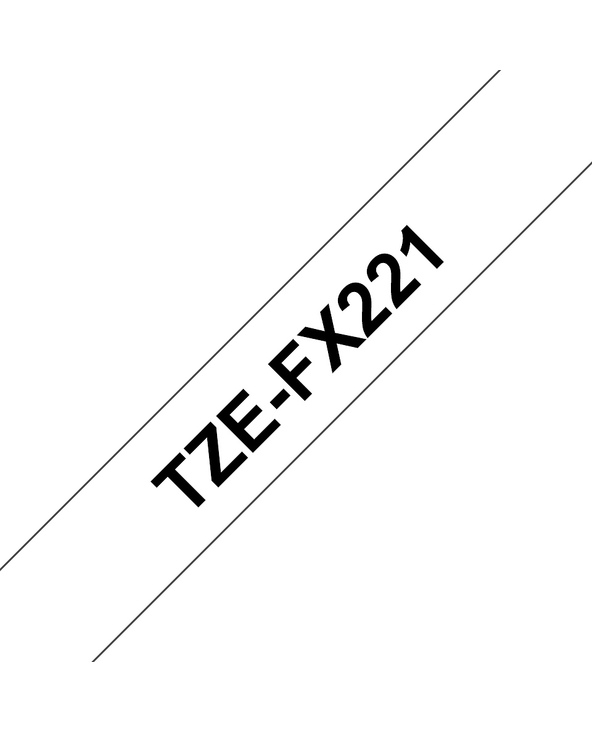 Brother TZE-FX221 ruban d'étiquette Noir sur blanc