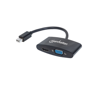 Manhattan 152709 câble vidéo et adaptateur 0,25 m Mini DisplayPort HDMI + VGA (D-Sub) Noir