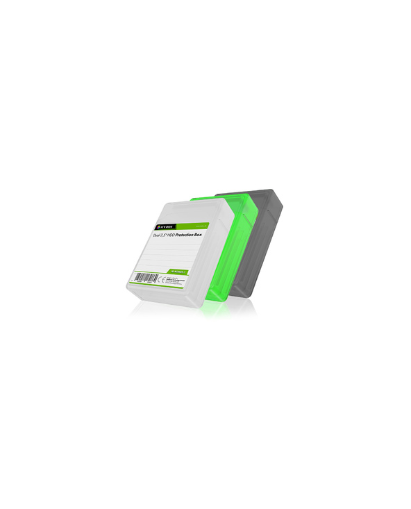 ICY BOX IB-AC6025-3 Étui Plastique Vert, Gris, Blanc