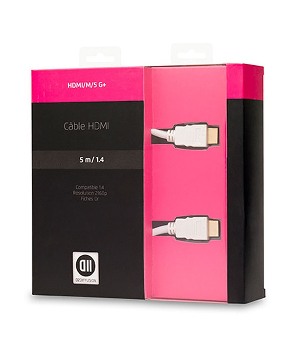 D2 Diffusion D2HDMI500B câble HDMI 5 m HDMI Type A (Standard) Blanc