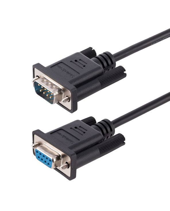 StarTech.com Câble Série RS232 Null Modem de 3m - Cordon DB9 Mâle Femelle - Câble Série Croisé avec Blindage Al-Mylar - Port sér