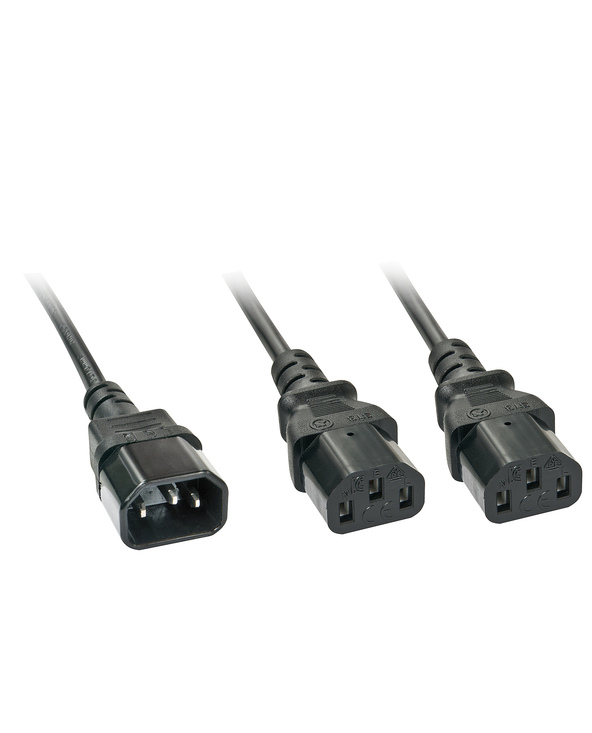 Lindy 30039 câble électrique Noir 2 m Coupleur C14 Coupleur 2 x C13