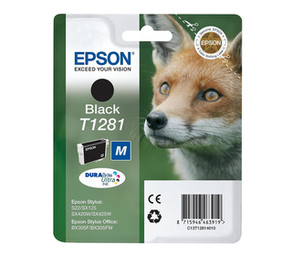 Epson Fox Singlepack Black T1281 DURABrite Ultra Ink