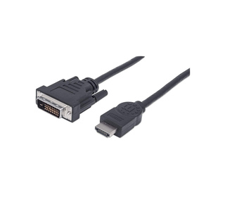 Manhattan 372503 câble vidéo et adaptateur 1,8 m HDMI Type A (Standard) DVI-D Noir