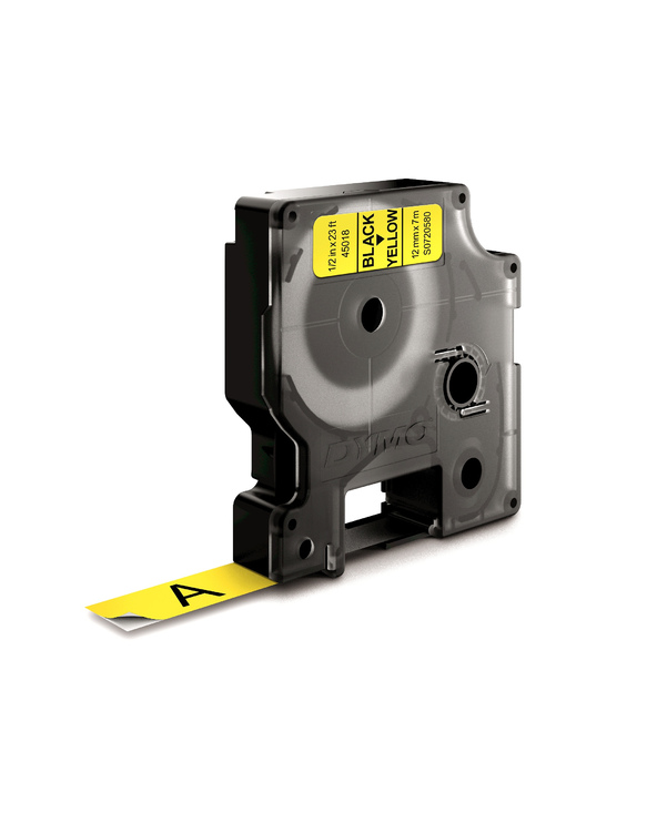 DYMO D1 - Standard Étiquettes - Noir sur jaune - 12mm x 7m