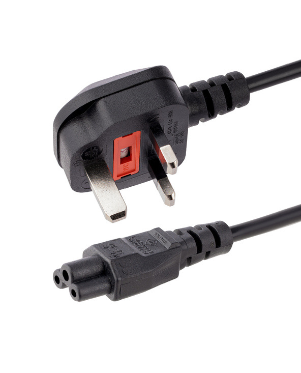 StarTech.com Cordon d'alimentation en trèfle pour GB BS1363 vers C5 de 2m pour ordinateur portable M/F - Noir
