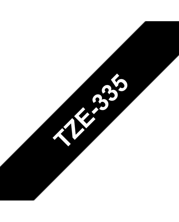 Brother TZE-335 ruban d'étiquette Blanc sur noir TZ