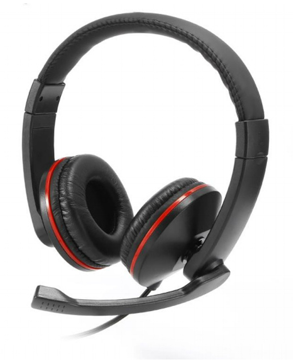 WE Micro Stéréo Casque Avec fil Arceau Appels/Musique Noir, Rouge