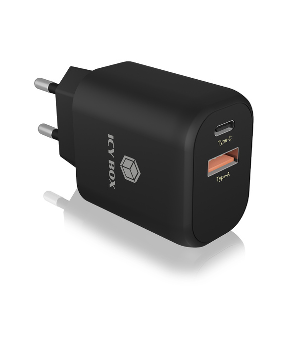 ICY BOX IB-PS102-PD Universel Noir Secteur Charge rapide Intérieure